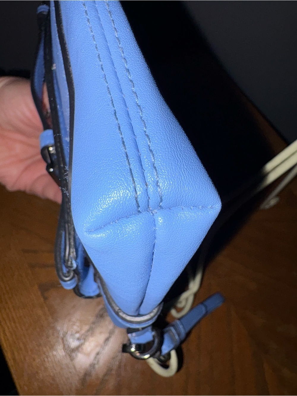 Reed Krakoff Atlantique Blue Belted Front Pocket Wristlet - Picture 8 of 9